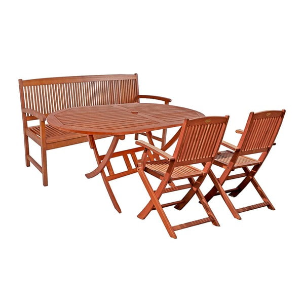 Panchina da giardino in legno di eucalipto Stoccolma - Garden Pleasure-image-1