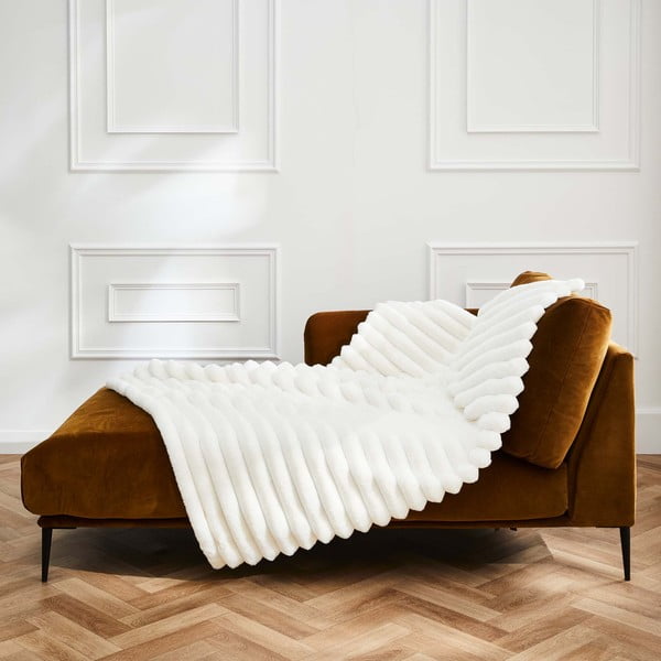 Coperta color crema in micropile 180x220 cm Boudoir – douceur d'intérieur-image-1