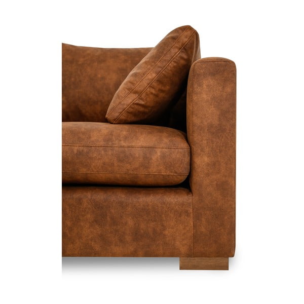 Divano angolare in similpelle marrone cognac (angolo sinistro) Hamburg - Scandic-image-4