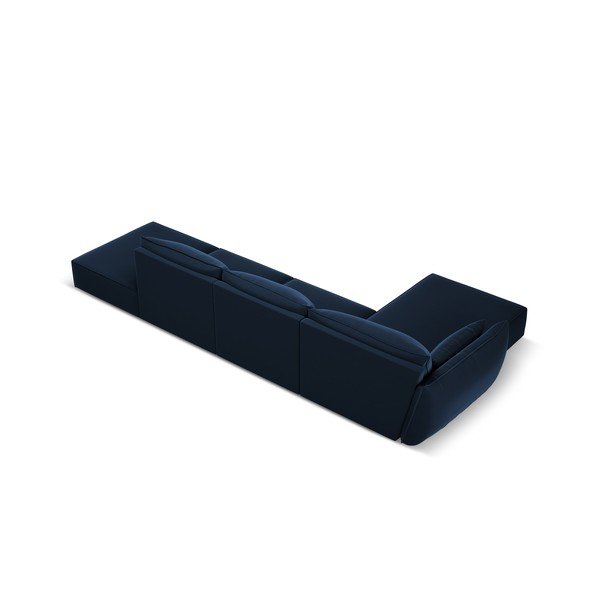 Divano angolare blu scuro (con penisola a sinistra/con chaise lounge) con rivestimento in velluto Vanda – Mazzini Sofas-image-3