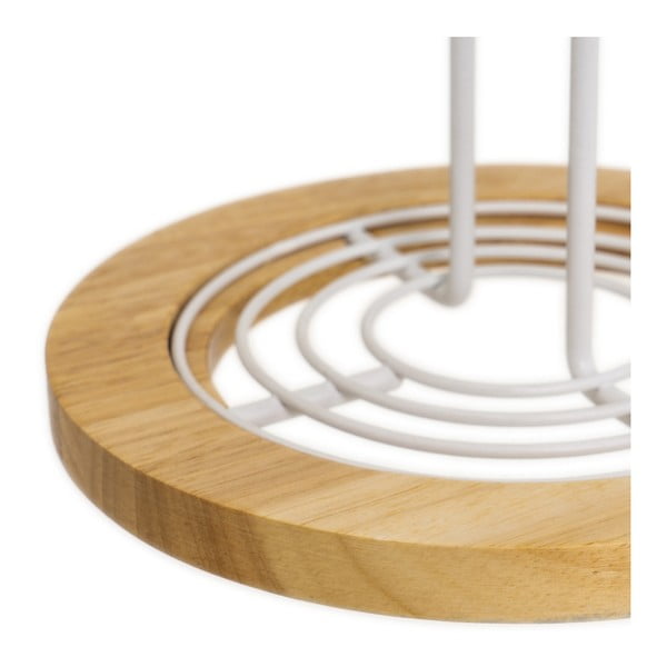 Portarotolo da cucina verticale bianco/di colore naturale in metallo ø 15 cm – Casa Selección-image-3