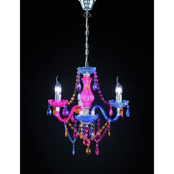 Lampadario in metallo con paralume in vetro acrilico ø 46 cm Lüster – Reality-image-2