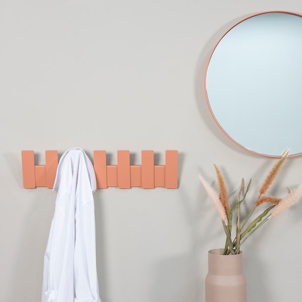 Attaccapanni da parete color salmone in metallo 64 cm Angle – Spinder Design-image-1
