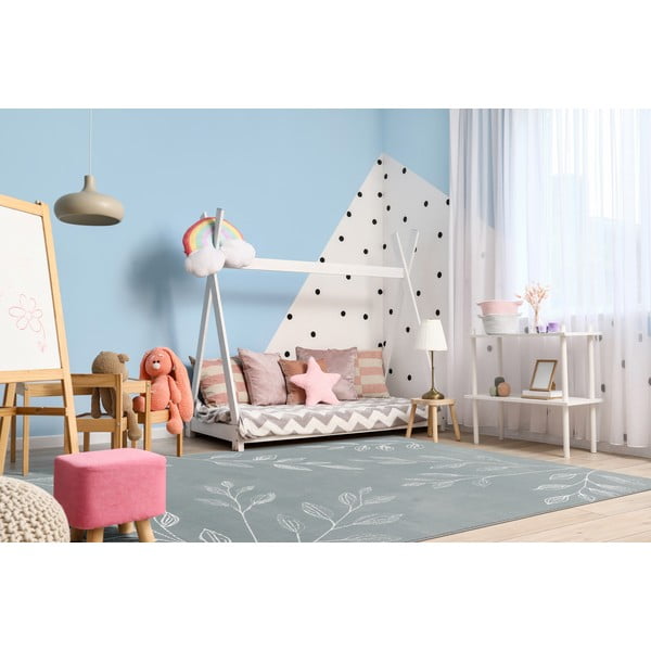 Tappeto color menta da bambini 160x230 cm Gentle Leaves - FD-image-1