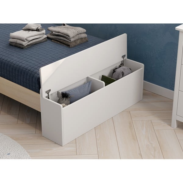 Letto per bambini in pino bianco/naturale con contenitore 90x190 cm Odessa - Marckeric-image-1