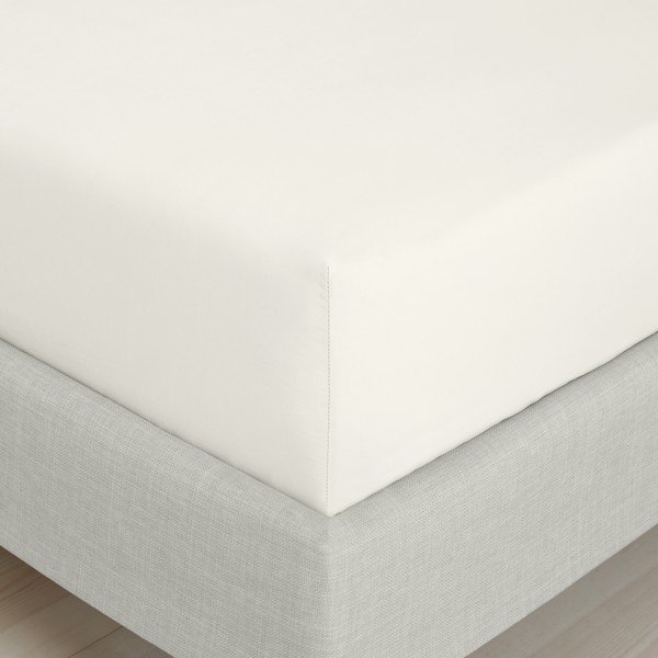Lenzuolo con angoli color crema in percalle di cotone 90x190 cm Cotton Percale – Bianca-image-3