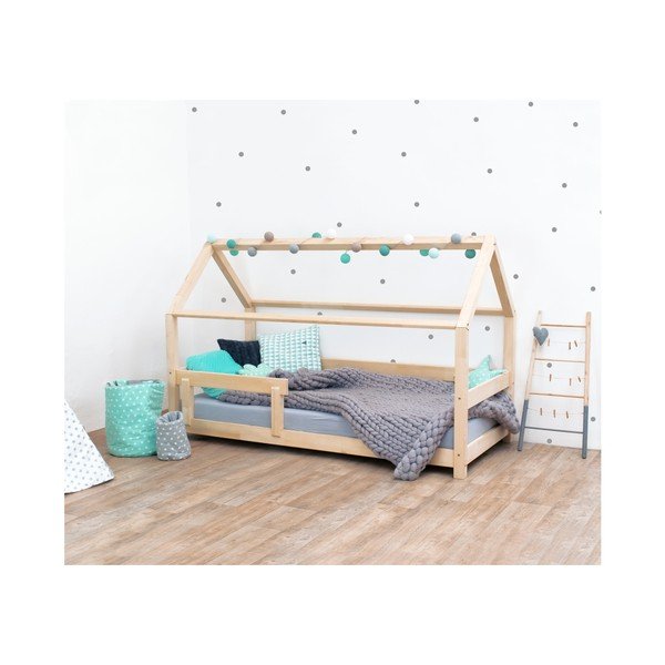 Letto per bambini con sponda in legno di abete rosso Tery, 80 x 190 cm - Benlemi