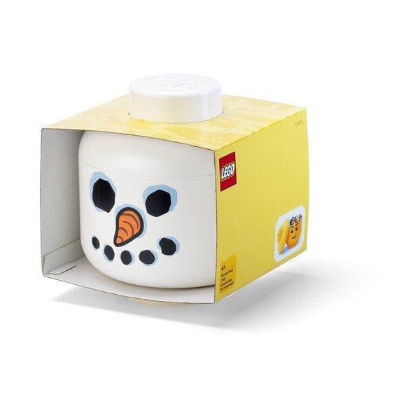 Scatola per bambini bianca in plastica ø 24x27 cm Head Snowman L – LEGO®-image-2