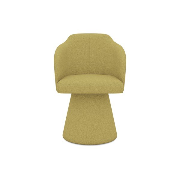 Sedia da pranzo gialla in imbottito Kanoa – Makamii-image-1