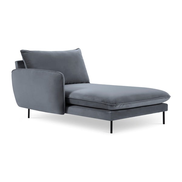 Poltrona lounge in velluto grigio, angolo sinistro Vienna - Cosmopolitan Design-image-2