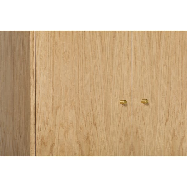 Armadio in rovere decorato in colore naturale 80x190 cm Flora - Woodman-image-1