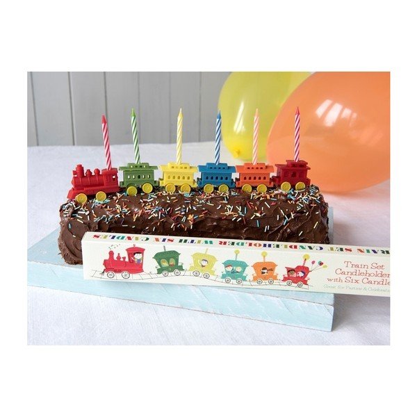 Set di 6 portacandele per torta Train Party Train - Rex London-image-4