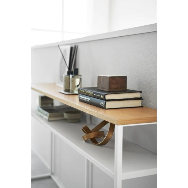 Tavolo consolle bianco/in marrone chiaro con effetto frassino 20,5x126 cm Tower - YAMAZAKI-image-4