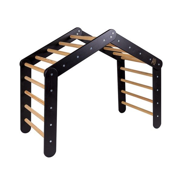 Pikler triangolo montessori nero in pino massiccio 61x112x94 cm Montessori – Meowbaby