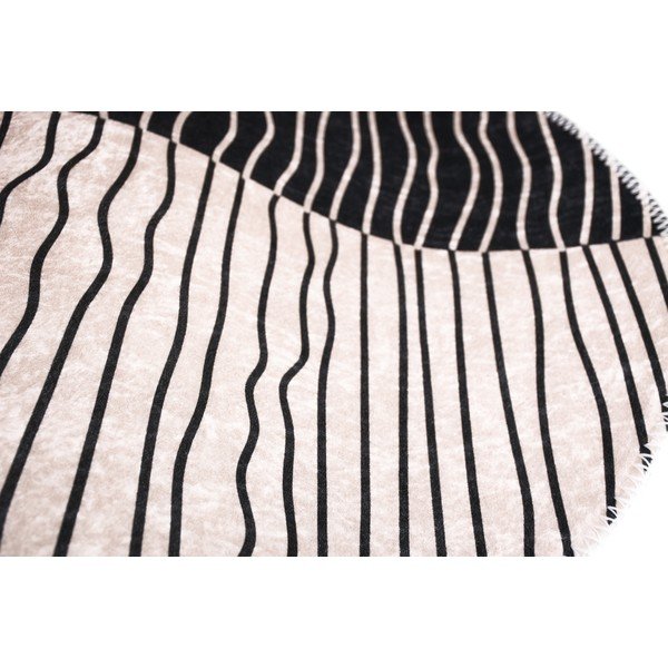 Tappeto rotondo lavabile bianco e nero ø 120 cm Yuvarlak - Vitaus-image-2