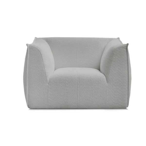 Poltrona grigio chiaro con rivestimento in bouclé Giorgia – Bobochic Paris-image-3