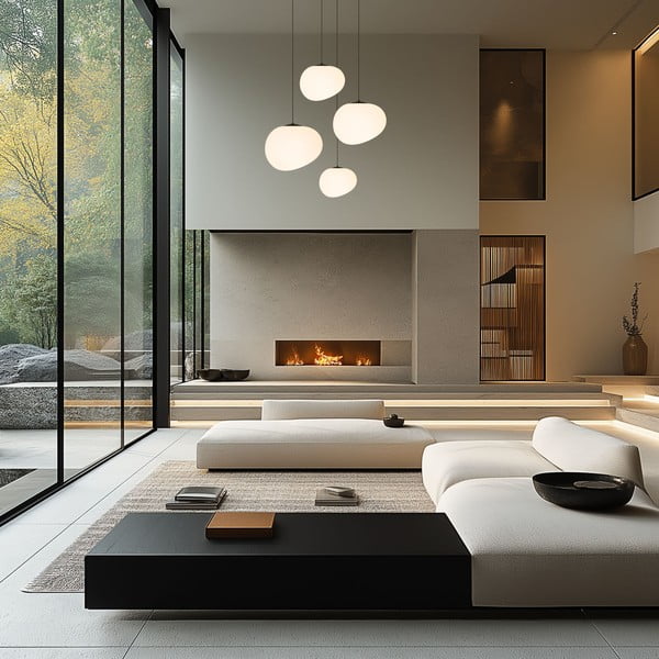 Lampadario bianco e nero ø 30 cm Stones – Candellux Lighting-image-3