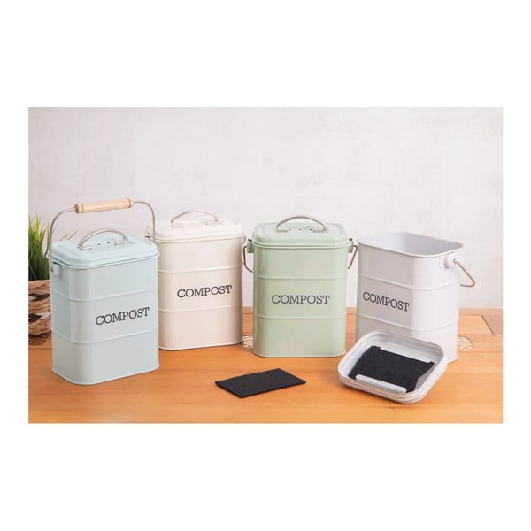 Contenitore per rifiuti compostabili bianco da 3 L Living Nostalgia - Kitchen Craft-image-1