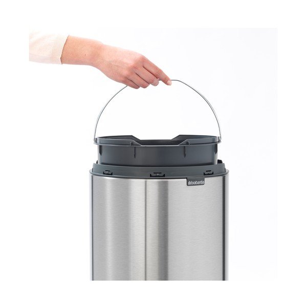 Bidone in acciaio touch in argento opaco 30 l Touch Bin - Brabantia-image-4