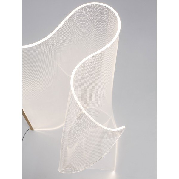 Lampada da terra LED dorata in alluminio con paralume in vetro acrilico (altezza totale 105 cm) Siderno – Nova Luce-image-1