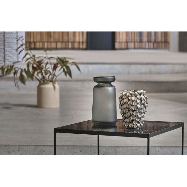 Tavolino nero con piano in marmo 60x60 cm Gorm - Villa Collection-image-1
