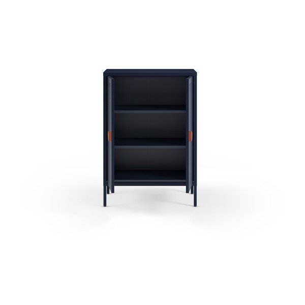 Armadietto blu scuro in metallo 70x100x40 cm Sayla – Marckeric-image-3
