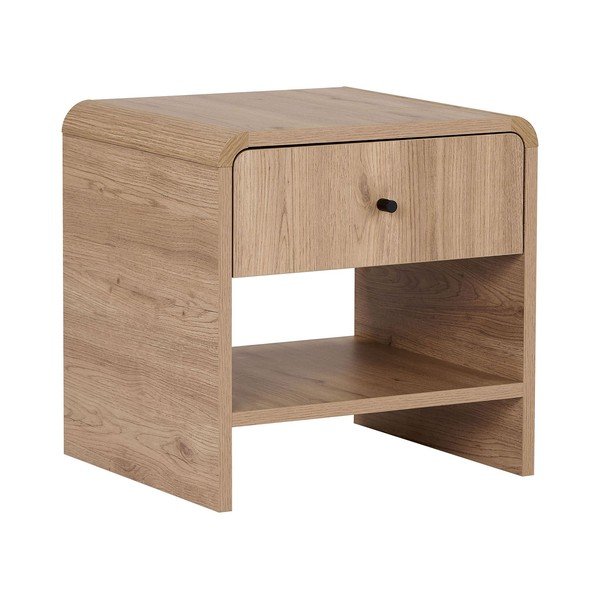 Comodino colore naturale chiaro con effetto rovere Parila – Nordure