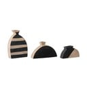 Vasi in terracotta nera/beige dipinti a mano in set di 3 pezzi Nezha - Bloomingville