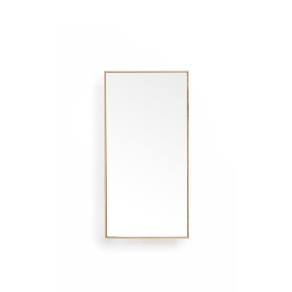 Scaffale con specchio in legno di quercia di colore naturale 31x61,5 cm Slimline - Wireworks-image-2