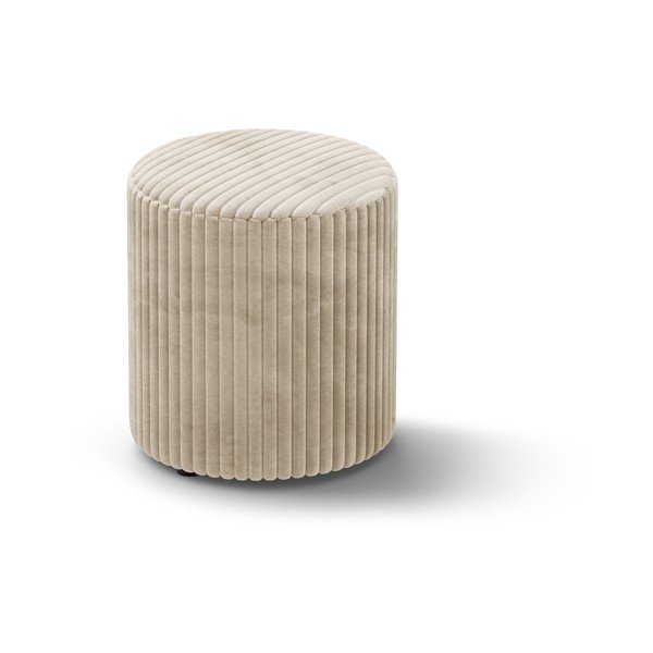 Poggiapiedi beige con rivestimento in velluto a coste Dia – Micadoni 