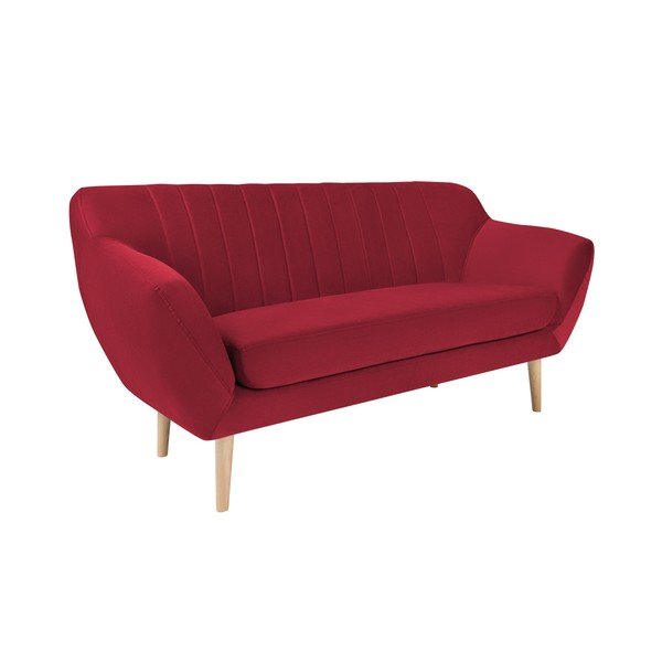 Divano in velluto rosso, 158 cm Sardaigne - Mazzini Sofas-image-2