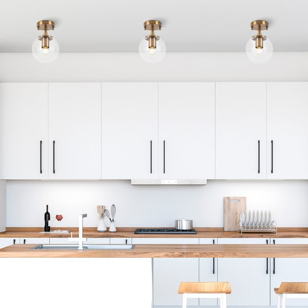 Plafoniera color ottone con paralume in vetro ø 15 cm Atmaca – Opviq lights-image-1