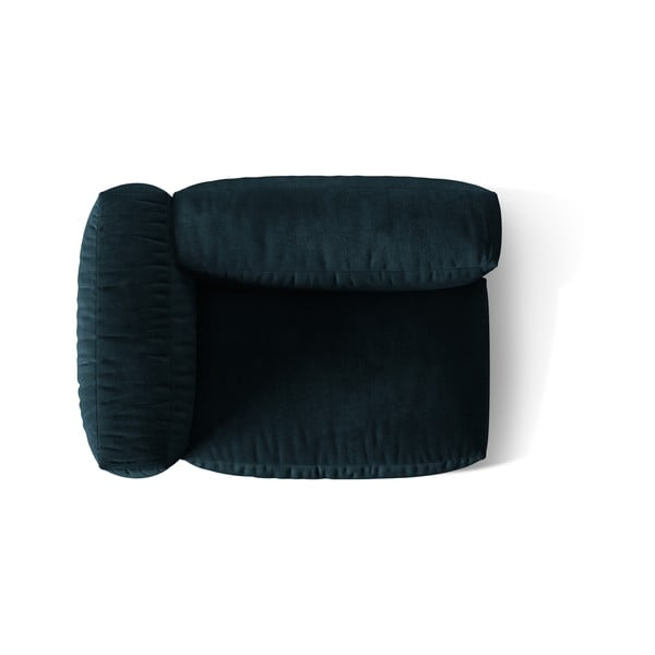 Parte divano componibile blu scuro (con penisola a sinistra) con rivestimento in velluto Martina – Micadoni -image-3
