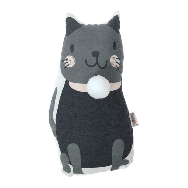 Cuscino per bambini in misto cotone Mike & Co. NEW YORK Cuscino giocattolo gatto nero, 17 x 34 cm - Mike & Co. NEW YORK