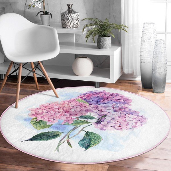 Tappeto rotondo lavabile adatto ai robot aspirapolvere ø 80 cm Comfort - Mila Home-image-1
