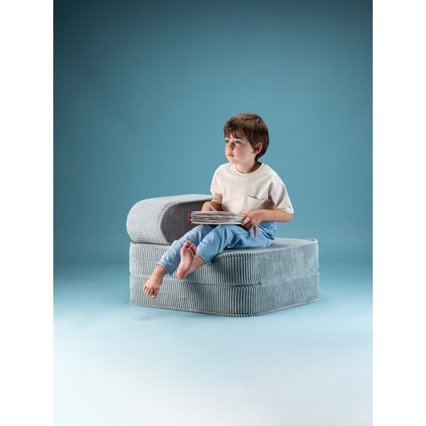 Poltrona per bambini color menta con rivestimento in velluto a coste Flip – Wigiwama-image-3