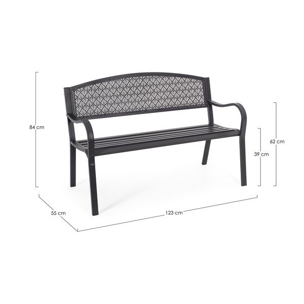 Panca da giardino color antracite in metallo Lizette – Bizzotto-image-4