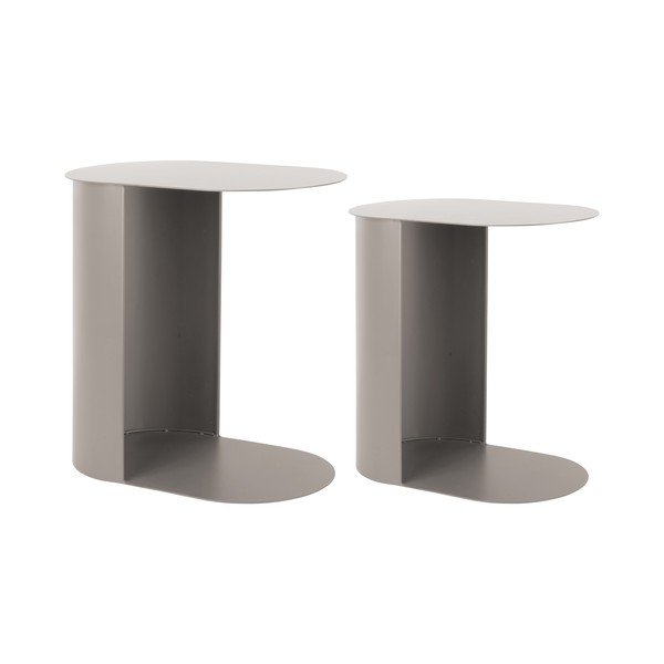 Set di tavolini in metallo 2 pz 30x45 cm Riqueza Oval – Leitmotiv