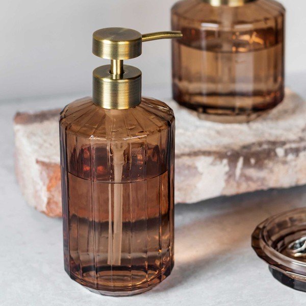 Dispenser di sapone in vetro marrone 200 ml Vision - Mette Ditmer Denmark-image-1