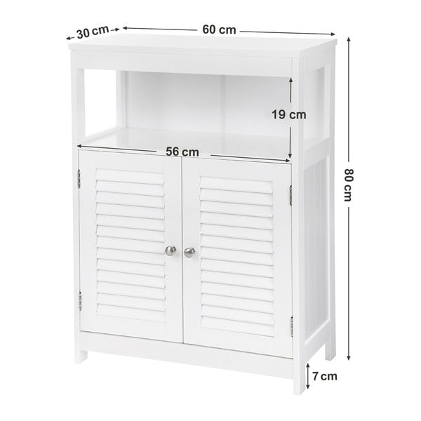 Armadietto bianco con ripiano e anta, altezza 80 cm - Songmics-image-4