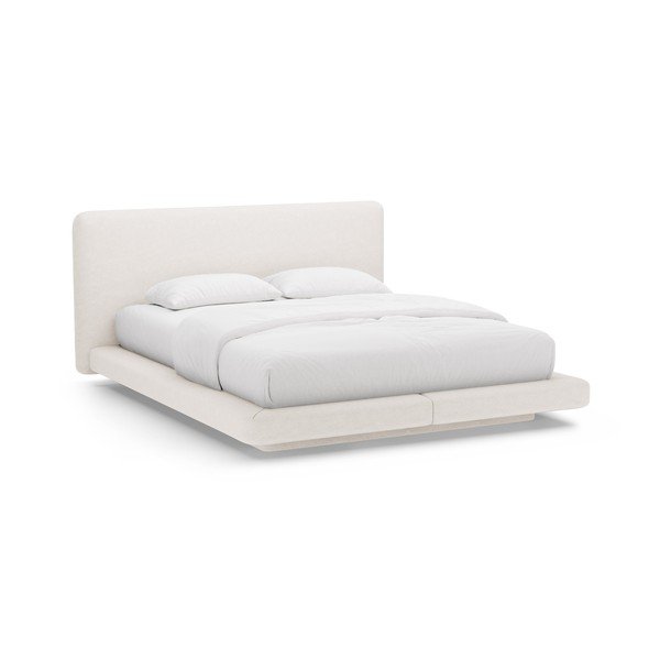 Letto matrimoniale imbottito beige 140x200 cm Linea – Micadoni 
