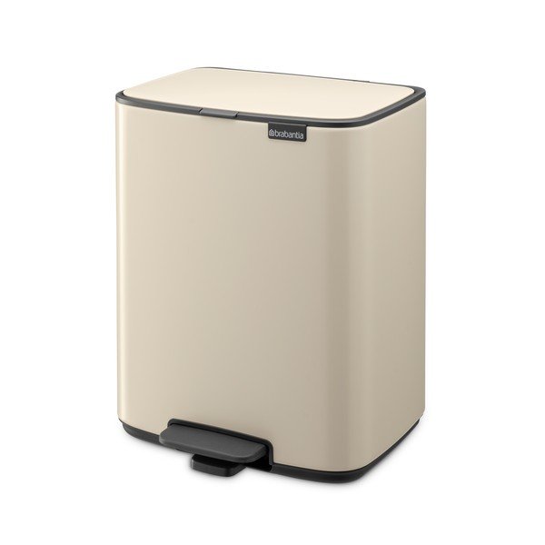 Cestino per la spazzatura beige in acciaio con pedale 12 l Bo – Brabantia