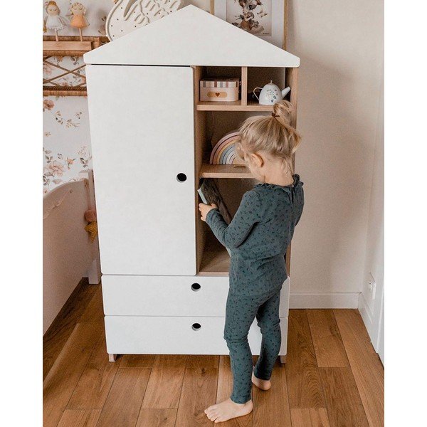 Armadio bianco per bambini Amsterdam West - BELLAMY-image-4