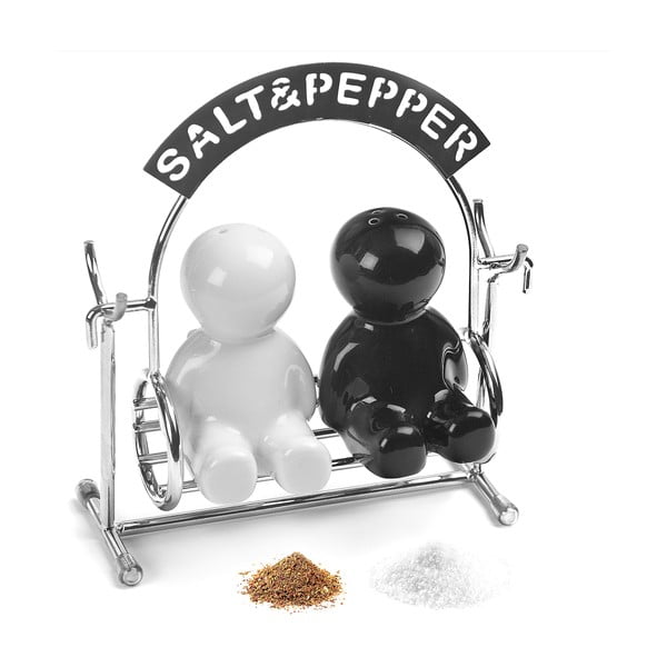Saliera e pepiera con supporto Salt & Pepper - Balvi