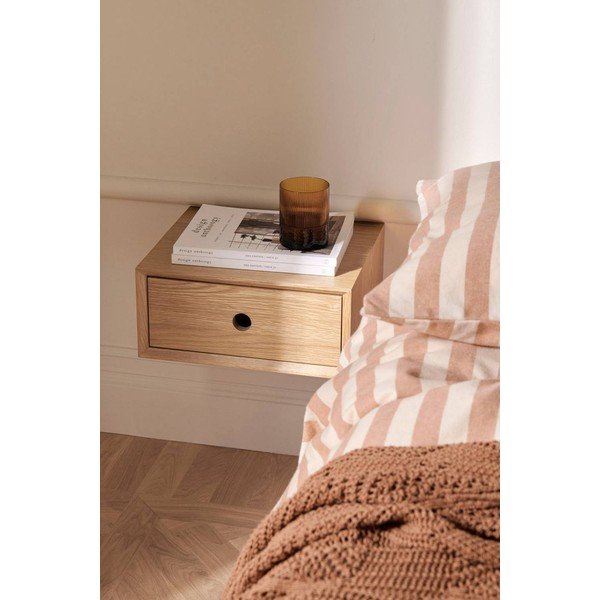 Comodino beige con effetto rovere da parete Time – Ellos Home-image-1