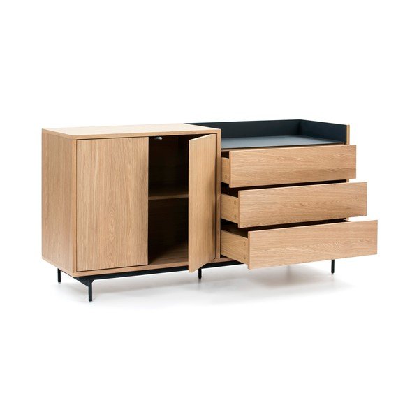 Cassettiera marrone chiaro-blu , larghezza 150 cm Valley - Teulat-image-4