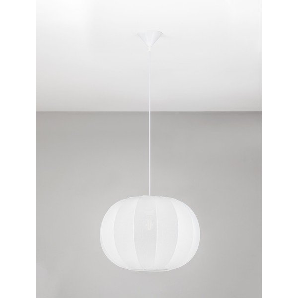 Lampadario bianco opaco in tessuto ø 50 cm Delina – Nova Luce-image-4