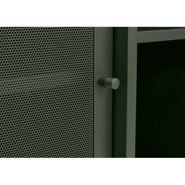 Cassettiera bassa in metallo verde scuro con ante scorrevoli 160x75 cm Veep - Unique Furniture-image-2