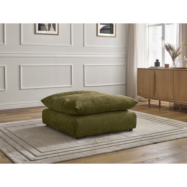 Poggiapiedi verde con rivestimento in ciniglia Neil – Bobochic Paris-image-1