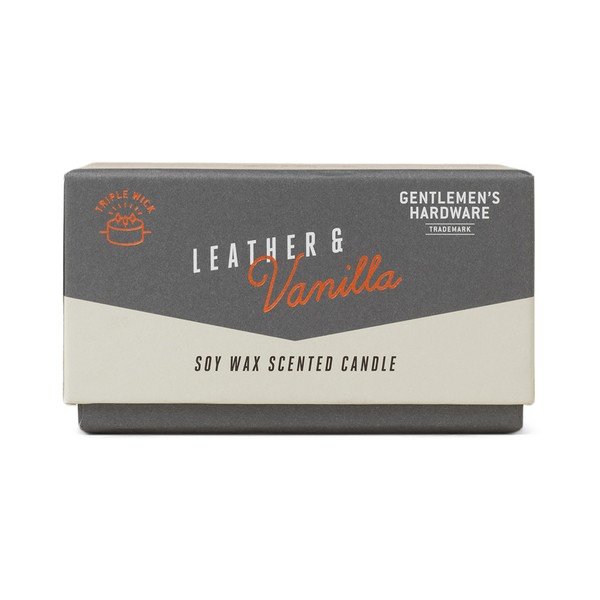 Candela di soia profumata tempo di combustione 40 h Leather & Vanilla - Gentlemen's Hardware-image-1